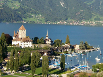 Hier ist ein wunderschönes Bild von Spiez zu sehen.